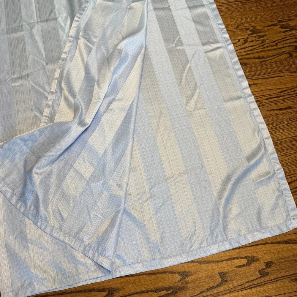 Shower‎ Curtain Fabric Light Blue Stripe Monochromatic JC Penney Home 72